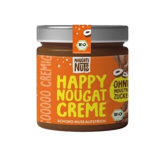 Crema Bio Vegana de Alune si Cacao Happy Nougat Naughty Nuts 250 g