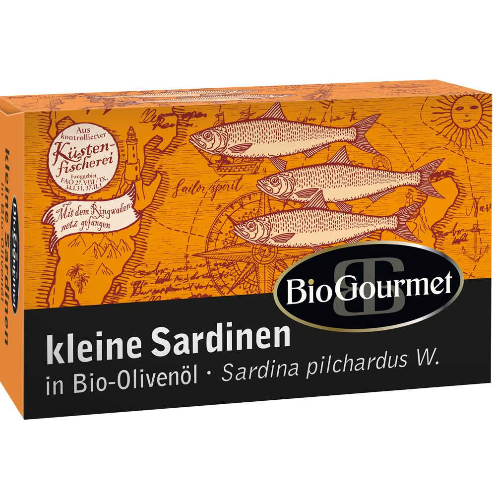Sardine Intregi in Ulei Bio de Masline Conserva BioGourmet 120 g